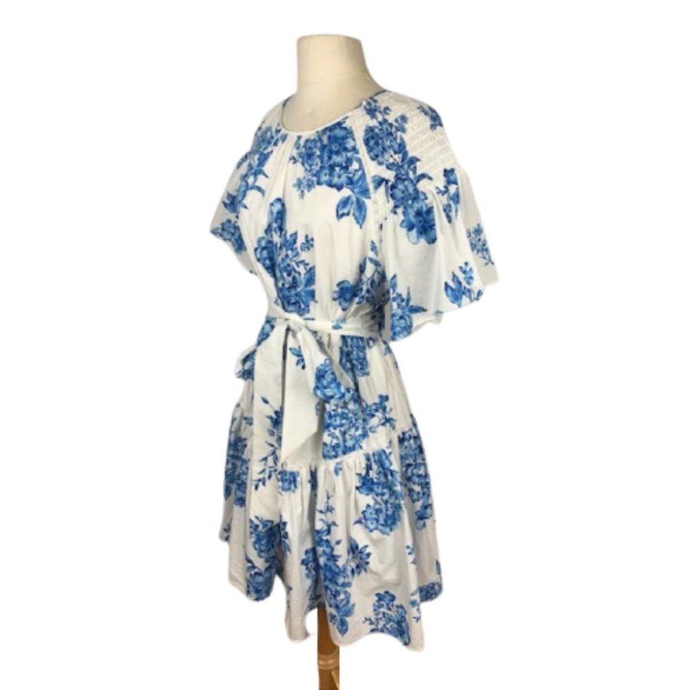 *SOLD* Rachel Parcell Blue Floral Ruffle Dress XL - Picture 3 of 6